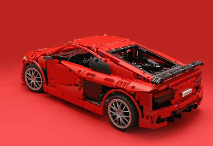 Technic RC Supercar R8 MOC Juego de piezas de ladrillo para MOC-4463 bloques de consoción Kit de juguete DIY nignos educativos