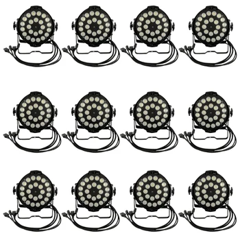 

12pcs/ lot 24x18w LED Par Light RGBWA UV 6in1 led flat par light dmx512 Professional stage equipment DJ light