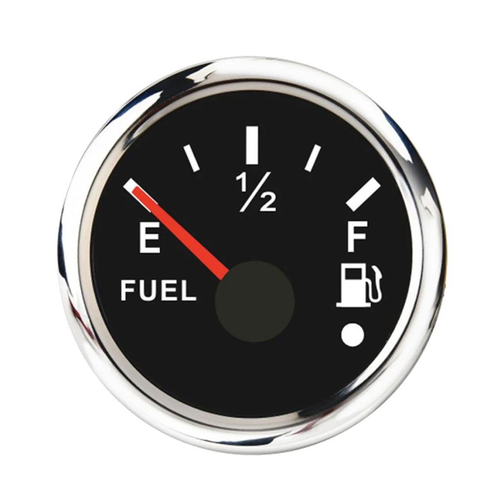 Fuel Level Gauge for Marine Boat/ Truck/ RV/ Fuel Tank Level Gauge, 0-190ohm, Waterproof, Black