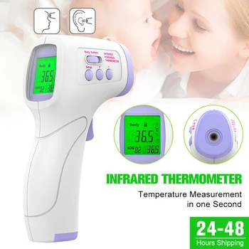 

Portable automatic multifunctional intelligent temperature sensor Ear Forehead 2-in-1 body detection measurement Gun for family