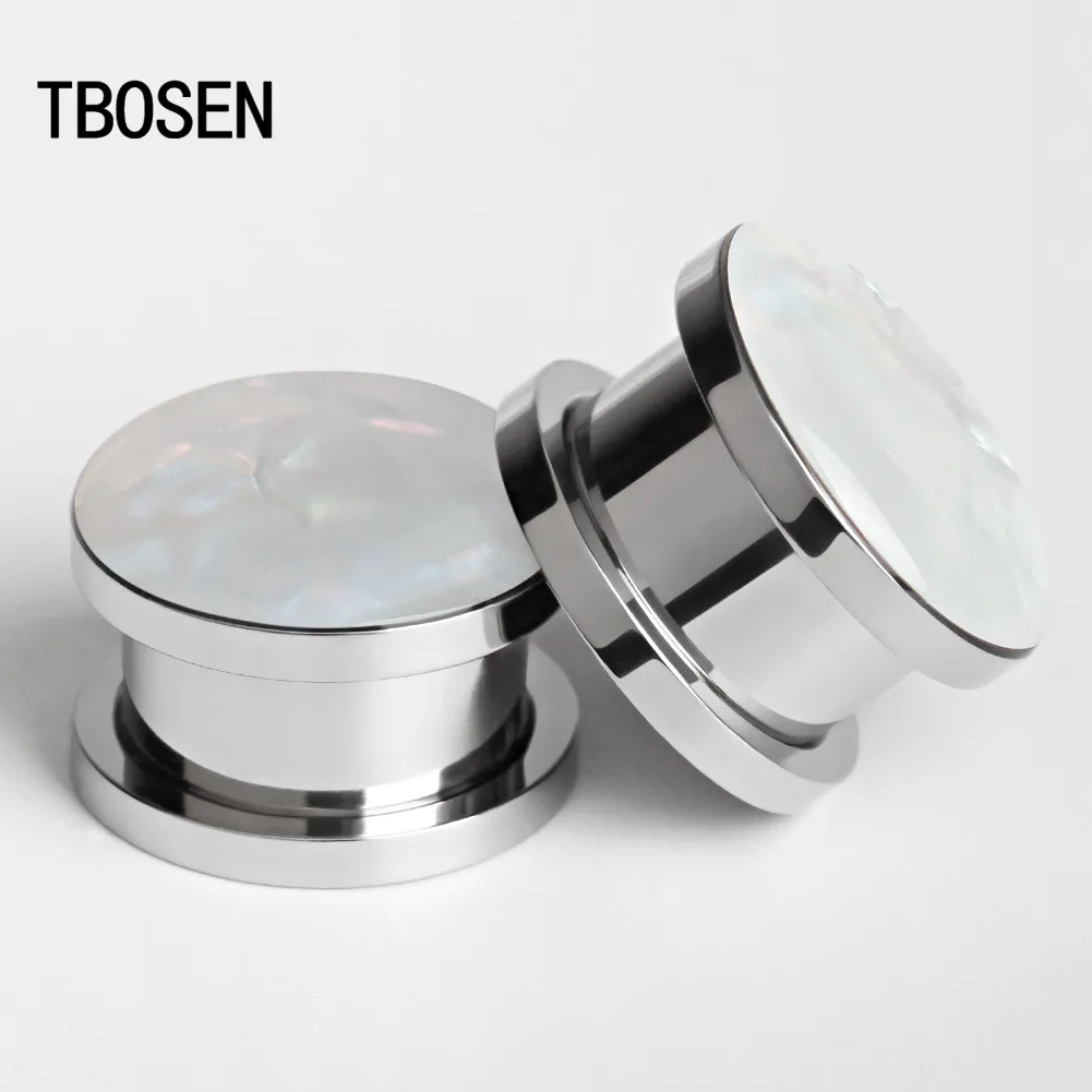 TBOSEN, корпус из нержавеющей стали, серьги для пирсинга, туннели, кольцо, ювелирные изделия для тела, измерительные приборы, модные винтовые измерительные приборы, серьги, 2 шт., 2 г, 0 г, 00 г