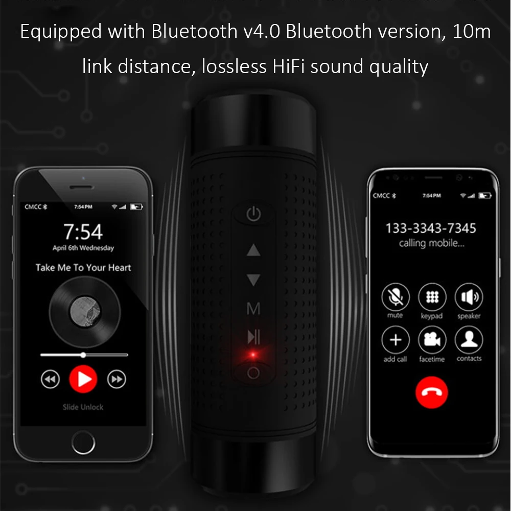 OS2 5200 мАч открытый беспроводной Bluetooth динамик водонепроницаемый Колонка велосипедный портативный музыкальный бас динамик светодиодный светильник внешний аккумулятор