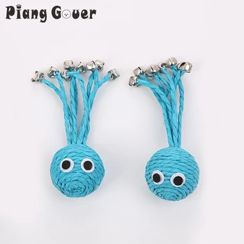 

2pcs Blue Baby Octopus Woven Paper Rope Play Pet Toy With Bell For Cat Toy Pet Products Para Gatos