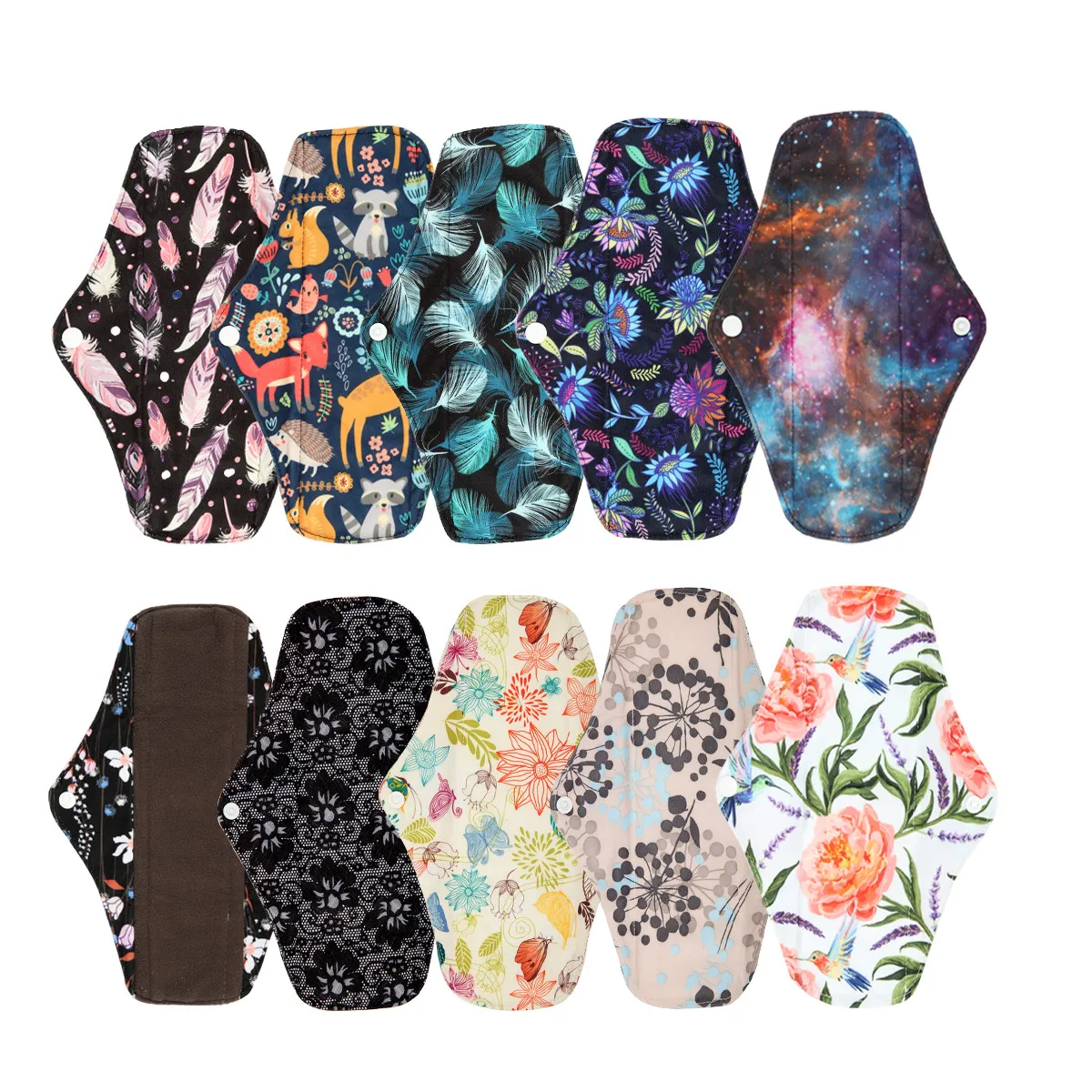 1 Cloth Menstrual Pad Sanitary Medium Regular Light Flow Reusable Washable 10inches sanitary pads