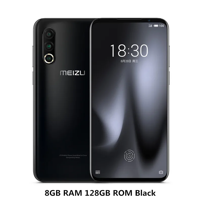 Meizu 16S PRO, 6 ГБ ОЗУ, 128 Гб ПЗУ, смартфон, 6,2 дюймов, Amoled, Snapdragon 855 plus, встроенный экран, отпечаток пальца, NFC, 3600 МП, мАч, мобильный телефон - Цвет: 8GB 128GB Black