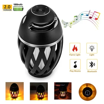 

Portable LED Bluetooth Speaker Wireless Flame Light Loudspeaker Dustproof Waterproof Outdoor Player with LED Flicker Torch Light