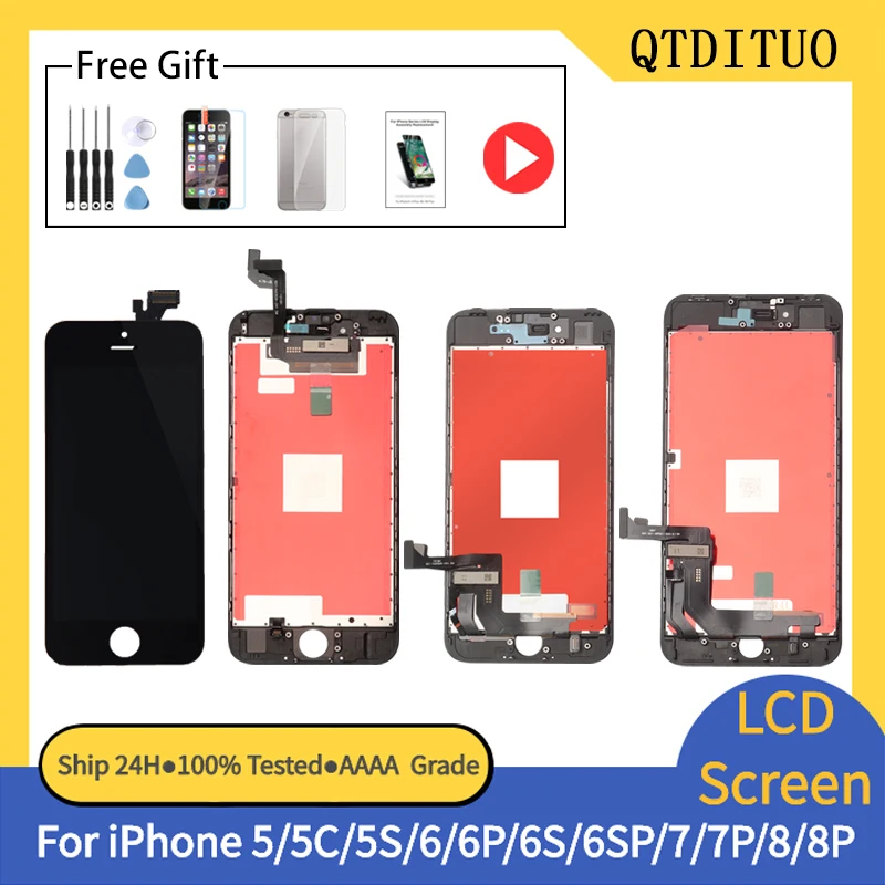 AAAAA для iPhone 6 6S 7Plus 8 Plus цифровой преобразователь ЖК дисплея с идеальной 100% 3D