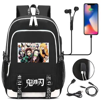 

Anime Demon Slayer Kimetsu No Yaiba Student USB Charging Laptop Backpack Women Men Daily Travel Backpacks College Backpack