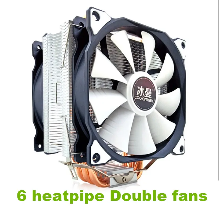 SNOWMAN 4PIN CPU cooler 6 heatpipe Double fans cooling 12cm fan LGA775 1151 115x 1366 support Intel AMD | Компьютеры и офис