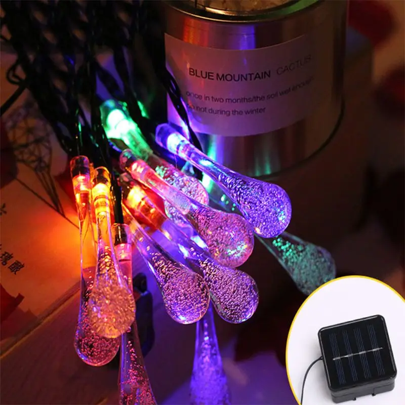 20 футов 30LED капли воды солнечные гирлянды для дома, сада, свадьбы, вечерние, декор 19QE