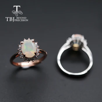 

classic diana women opal Ring oval 7*9mm fine jewelry 925 sterling silver rose gold tbj opal promotion new design