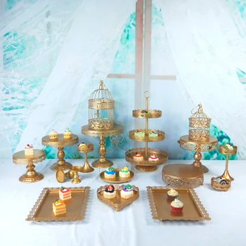 

Tobs Cupcake Tower Stand Wedding Cake Stand Decor Bakeware Supplies Wedding Set Decor Tray Metal Round Party Dessert Display