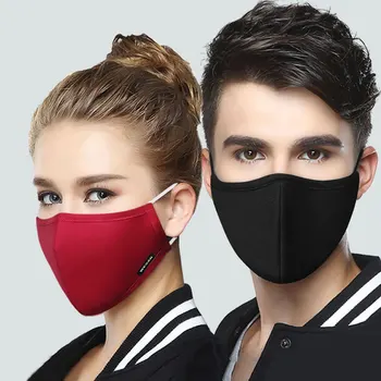 

Korean Cotton Mouth Face Mask Anti-Dust Mask Respirator with 2 Activated Carbon Filter Anti Dust Black Kpop Mask On The Mouth