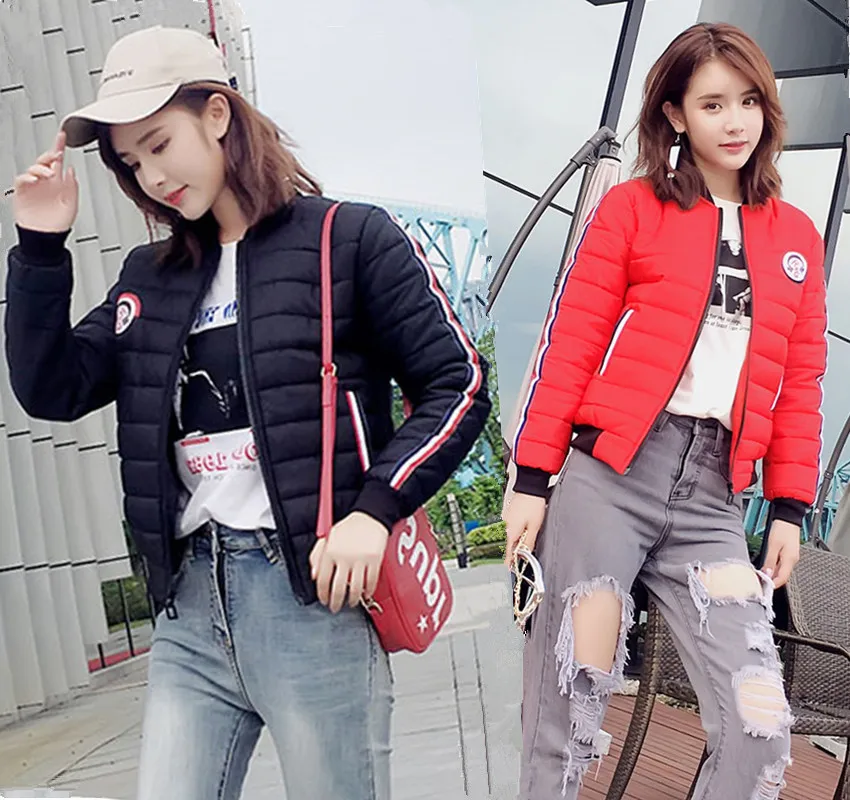 

Figure Photo 2019 Korean-style Students Loose Autumn And Winter Female Short Cotton Overcoat Baseball Cotton-padded Clothes Hips