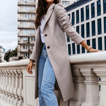 

2020 Blends Woolens Overcoat Female Coat Autumn Winter The New Fashion Long Style Women Jacket Plus Size Women's Wool Camel Coat