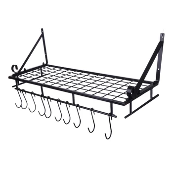 

60cm Pots And Pan Rack Wall Mounted Storage Hanging Rack For Kitchen Cookware Utensils Pans Household Storage Holder Organizer