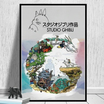

Japanese Anime Miyazaki Hayao Cartoon Poster And Prints Spirited Away Canvas Painting Decor Wall Art Picture For Living Room