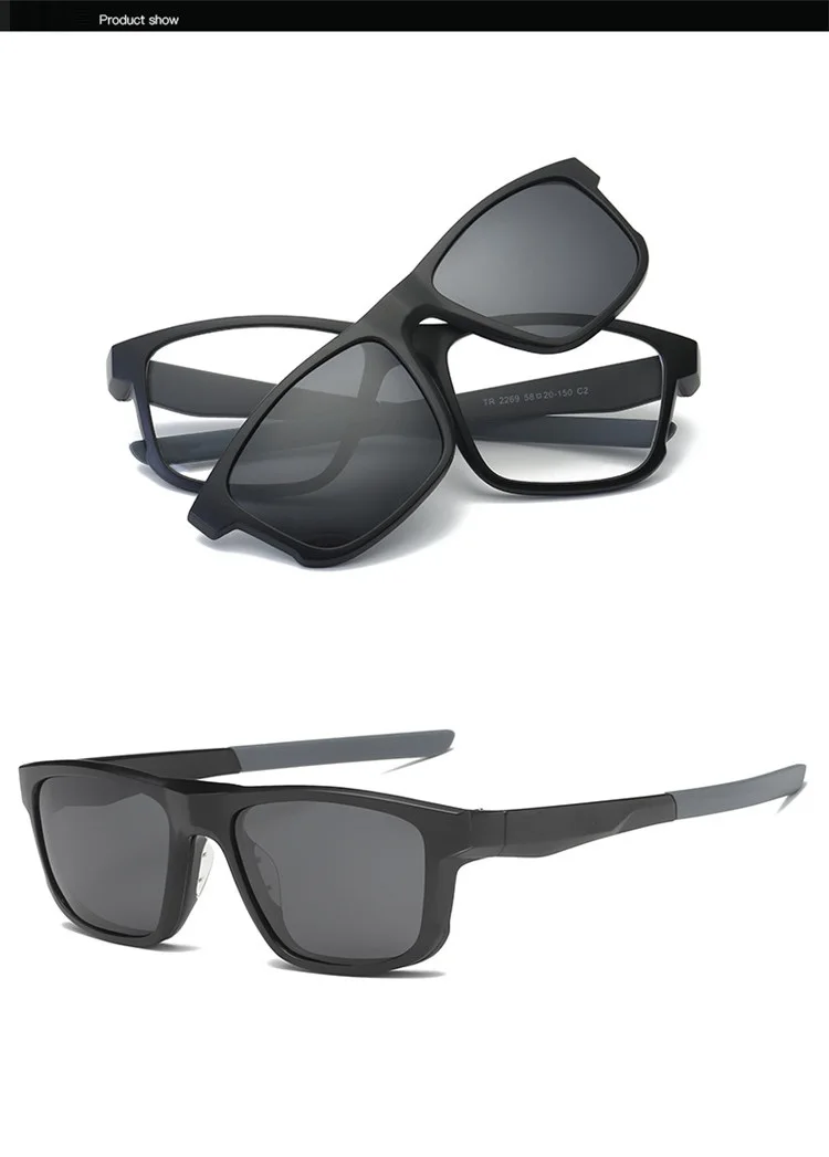 Vazrobe магнитные солнцезащитные очки для мужчин и женщин поляризационные спортивные солнцезащитные очки для мужчин клипса подходят для очков близорукость диоптрий драйвер
