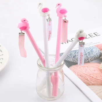 

0.5mm Creative Flamingo Hanging Cartoon Black Neutral Pen Signature Pen School Office Stationery Supply Gift