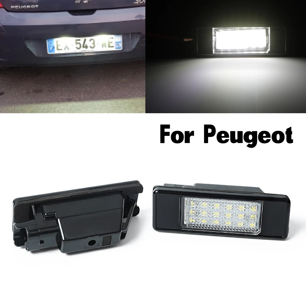 2 шт. для PEUGEOT 307 308 106 207 406 407 508 3008 1007 светодиодный номерного знака светильник