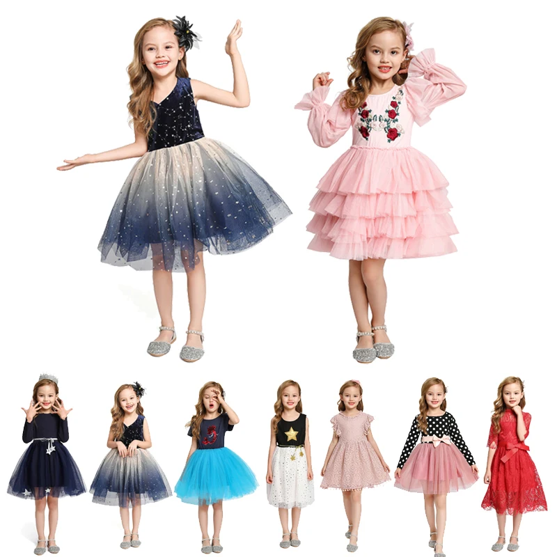 

Baby Girls Casual Dress Spring Summer Autumn Party Wedding Princess Dresses Girl Mesh Prom Dress for Children from 2 to 8 Years