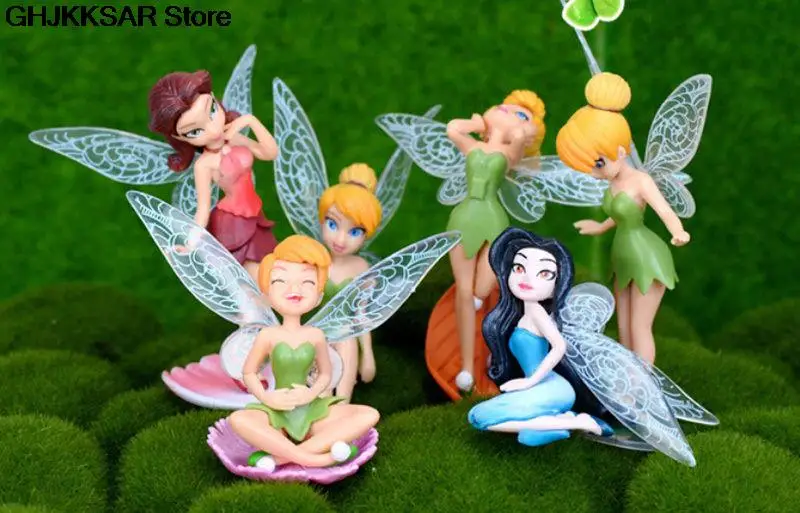 miniature duck figurines 6Pcs Flower Fairy Pixie Fly Wing Family Miniature Artificial Garden Ornament Home Decor Decoration Craft Set ceramic miniature figurines