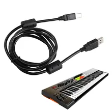 Черная музыкальная клавиатура Разъемы USB 2,0 кабель посеребренный для Novation LaunchKey 61 49 25 клавишная клавиатура компактный MIDI контроллер