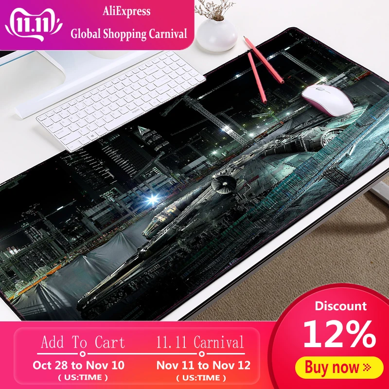 

Mairuige Sci-fi Movie Space Ship Battleship Mousepad Creative Star Wars Style Printied Mouse Pad Table Mat 400x800x3MM 11pattern