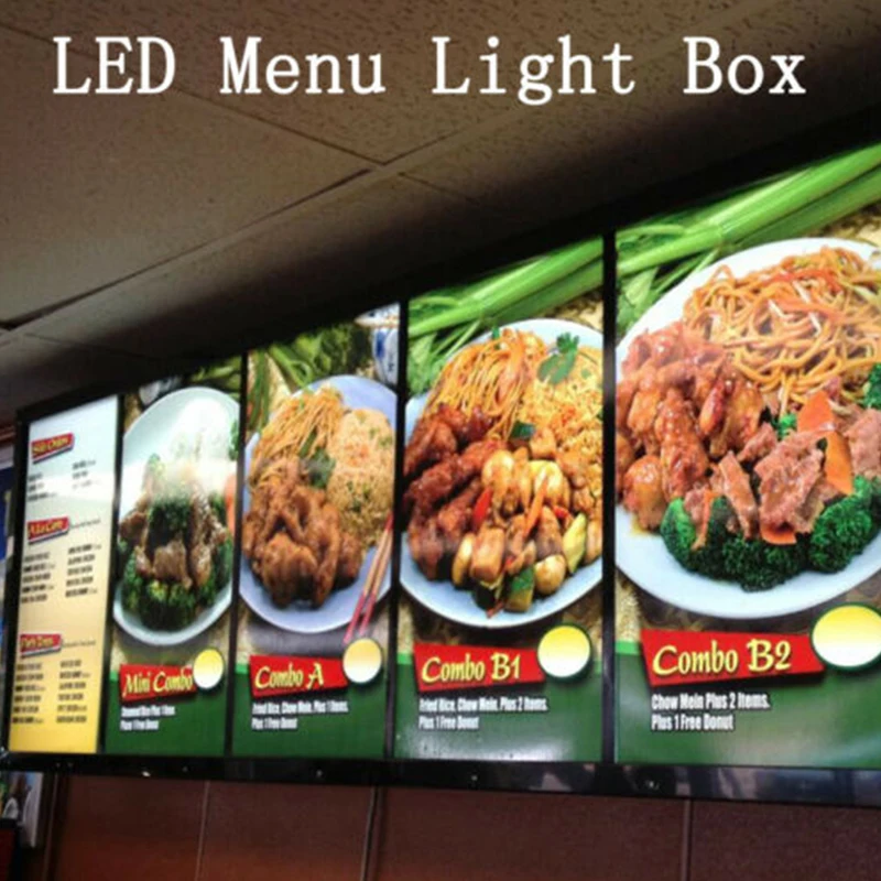 Thelivedesks A1 A2 A3 A4 LED Poster Frame Indoor Restaurant Menu Light Box  Boxes Illuminated Poster Frame Store Sign