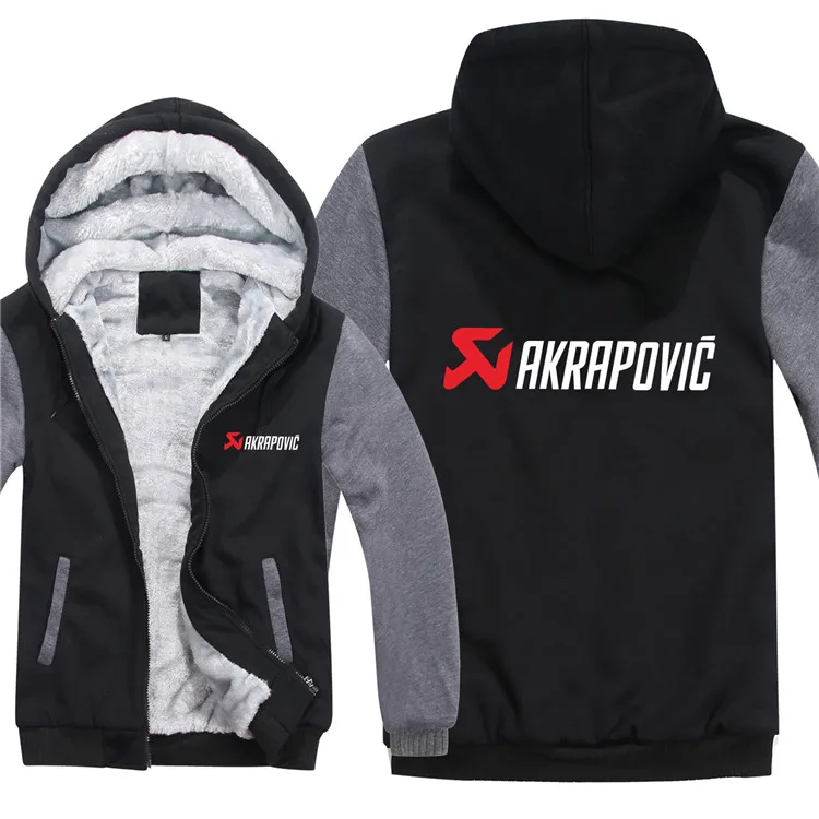 Akrapovic толстовки куртка зимняя мужская повседневная шерстяная подкладка флис Akrapovic толстовки с капюшоном