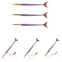 New 3 sizes available Colorful Fish Tail Design Nail Art Line Painting Pen Handy Crystal Acrylic Drawing Pen Mermaid Nail Tools 1