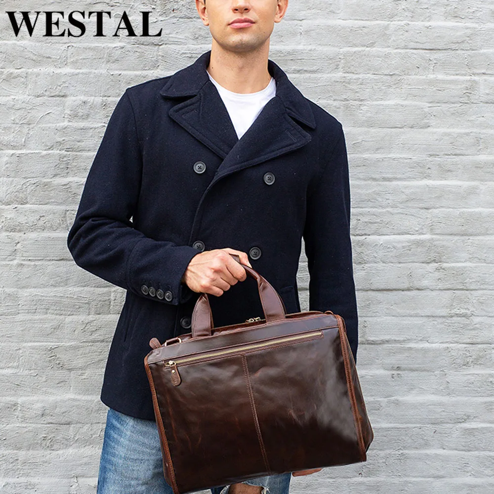 Портфель WESTAL мужской кожаный сумка-мессенджер для ноутбука/офиса дизайнерский