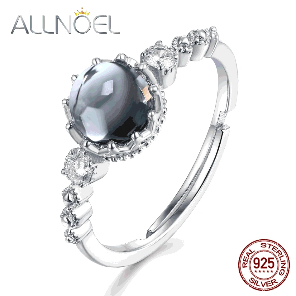 ALLNOEL, настоящее 925 пробы, Серебряное роскошное кольцо с драгоценным камнем для женщин, 6*6 мм, натуральный гранат, топаз, перидот, кольцо, модное ювелирное изделие, подарок