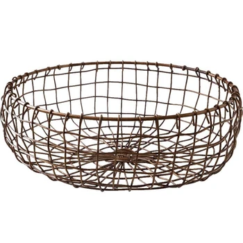 

Retro Hand-Woven Storage Basket Fruit Basket Bread Basket Desktop Sundries Storage Snack Basket