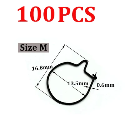 100PCS-M 100PCS Карп Рыболовный опарыш зажим рыболовные снасти для рыбалки приманки кольцо волос чод Rig крюк терминал снасти приманки юстировочный винт карп рыболовные принадлежности - Цвет: 100PCS-M