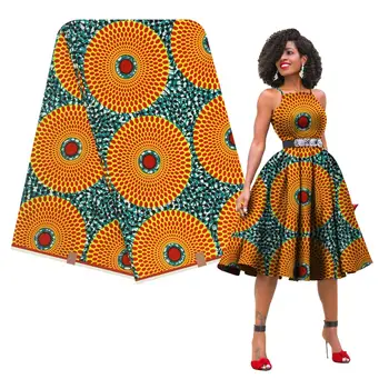 

2020 light yellow cotton real new fashion veritable hitarget wax fabric african wax prints fabric H200306