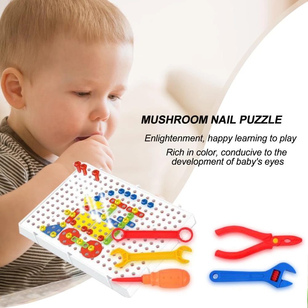 Baby DIY 3D Mushrooms Nails Jigsaw Puzzle Game Screw Drill Child  Educational Toy Puzzle Enlightenment Happy Learning Play|Puzzles| -  AliExpress