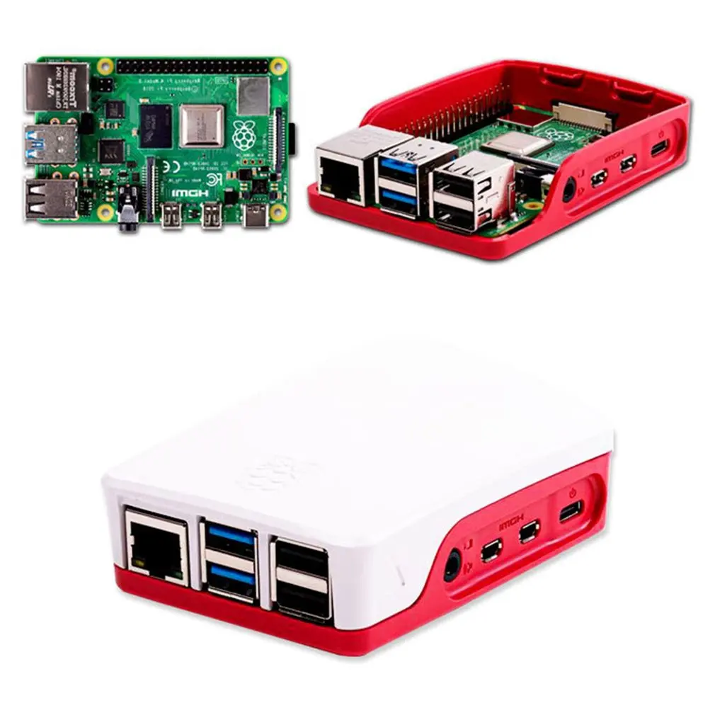 

For Raspberry Pi 4 Model B shell ABS material red and white classic color Case For Raspberry Pi 4 Model B White red