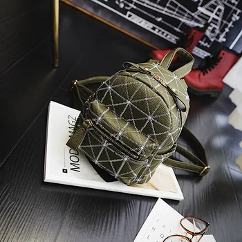 

Diamond Lattice Both Shoulders Package Tide Mini- Backpack School Wind Leisure Time Woman Package