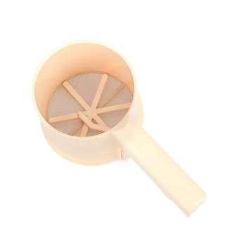

Plastic Mesh Flour Sifter Sieve Strainer Cake Baking Kitchen Helper Prop Manually Pressed Fine Powder Screen Kitchen Tool