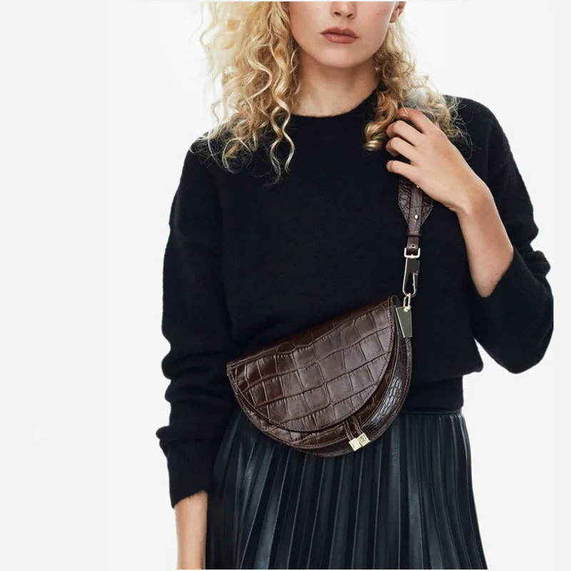

ACELURE New Fashion Women Clothing Half Circle Coverd PU Leather Shoulder Bags Solid Color Shell Shape Crossbody Messenger Bags