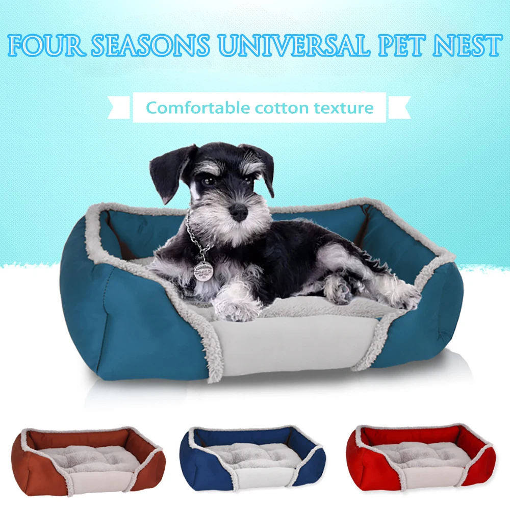 Dog Bed Cat Pet Bed Machine Washable Luxury Rectangle Bed With Soft Detachable Cushion For Suitable For Pets Under 50 Pounds Houses Kennels Pens Aliexpress