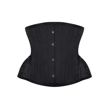 

Burvogue Underbust Steampunk Corset Waist Control Gothic Corsets Cincher with Curved Hem Bustiers Embroidery Short Waist Trainer