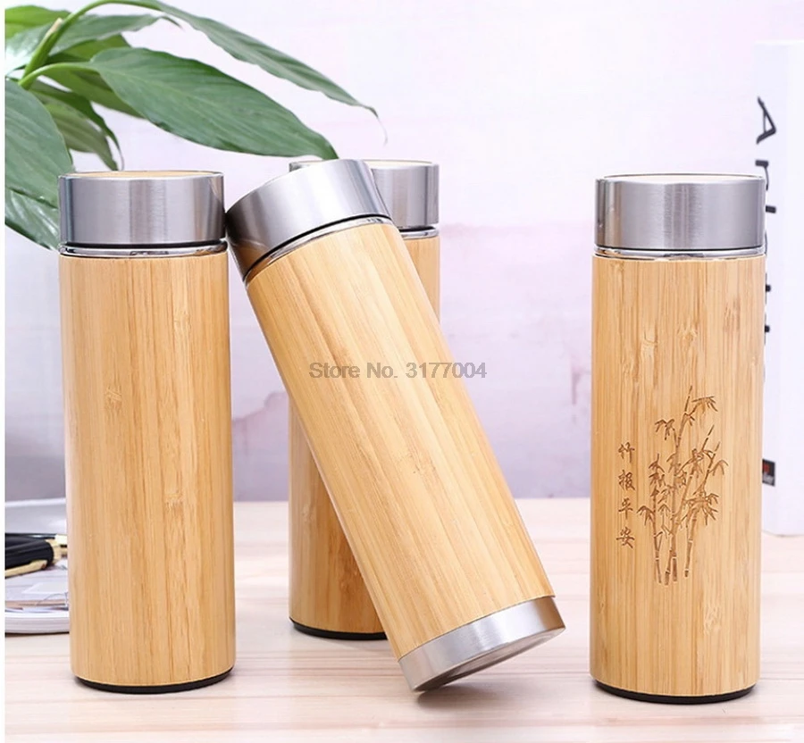  20pcs 대나무 스테인레스 스틸/보라색 모래/hite 도자기 360/450 ml 진공 여행 진공 컵 차 주입기 스트레이너