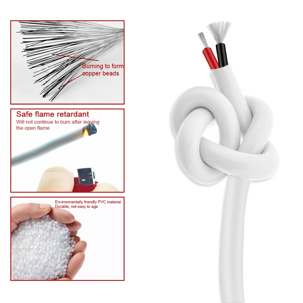 Tools & Home Improvement Motors 12V DC Wire Doorbell Wire … AWSOM Extension Wire Red Black 2