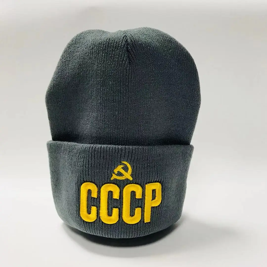NXYY CCCP герб России коммунизма 3D вышивка шапки вязаная шапка СССР советские значки серп молоток Зима хип-хоп Skullies кепки s
