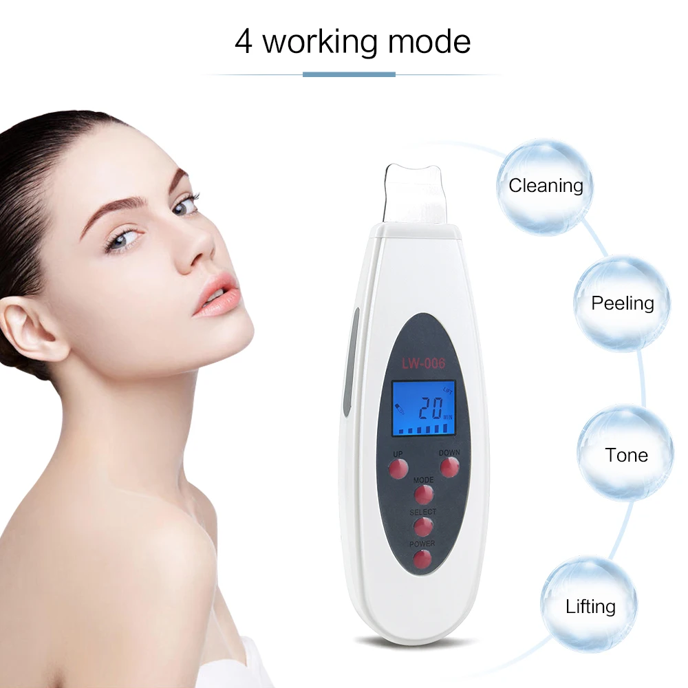 Ultrasonic face cleanser Ultrasonic Face Skin Scrubber Cleanser Face Cleansing Acne Removal Pore Peeling Tone Lift ultrasonic Clean Facial Massager
