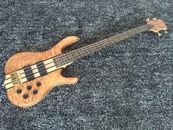 

2018 new + factory + top quality kevin shi 4 strings bass active pickups five pieces neck S logo electric bass Free shipping