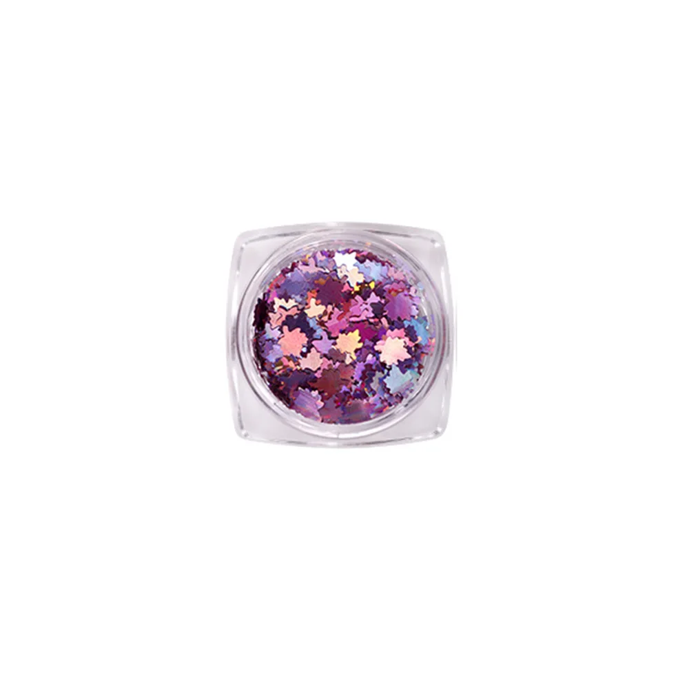 1 коробка для украшения ногтей разноцветные смешанные размеры лаковые хлопья 3D клен Блестки для ногтей искусство Блеск Красочные Блестки Маникюрный Инструмент - Цвет: Фиолетовый