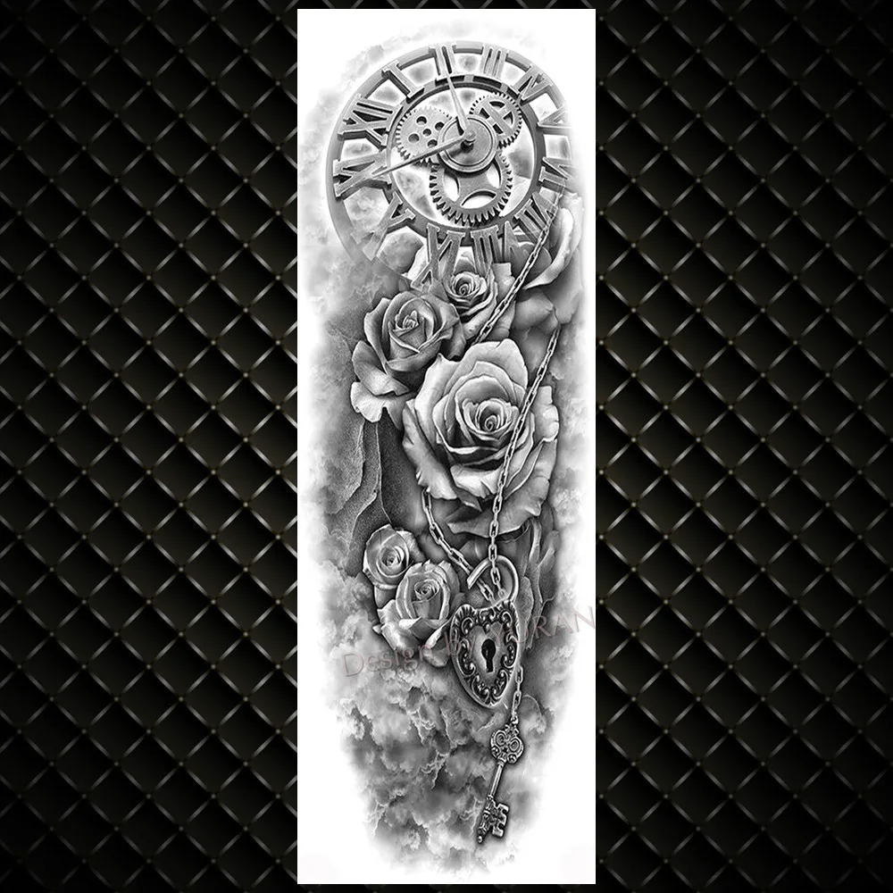 Полный рука механический робот Временные татуировки для мужчин и женщин реалистичные сглаза поддельные татуировки Стикеры водонепроницаемый тела ног художественные татуировки - Цвет: GTQB122